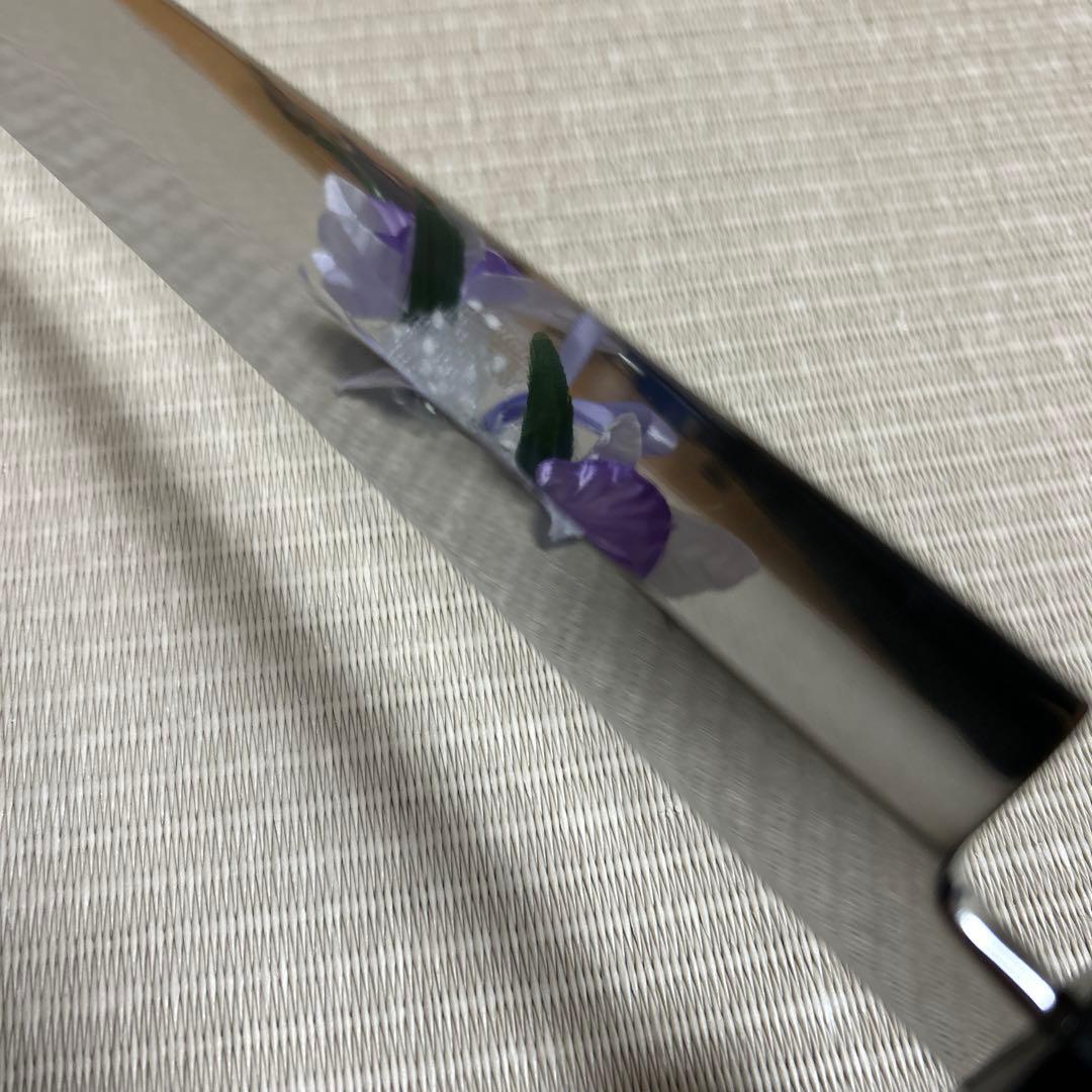 尺三　鬼反り　V金10号　本焼　包丁　和包丁　鏡面　黒檀黒水牛八角柄　先丸柳刃