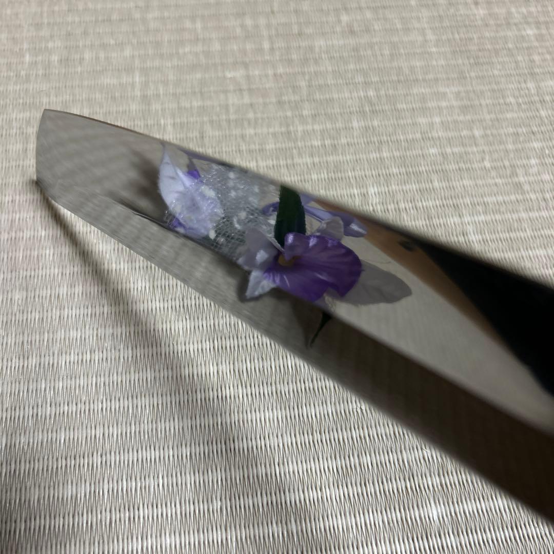 尺三　鬼反り　V金10号　本焼　包丁　和包丁　鏡面　黒檀黒水牛八角柄　先丸柳刃