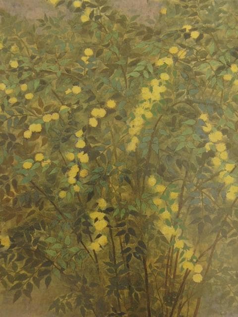 吉川恭三、【山吹咲く】、希少な額装用画集より、新品額装付