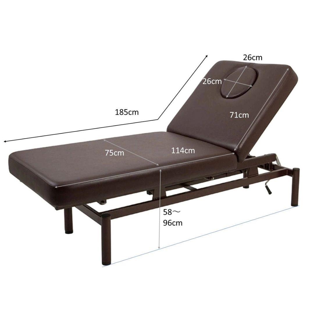 引き下げ間近！送料込み『エステマッサージベッド』手動式昇降リクライニング