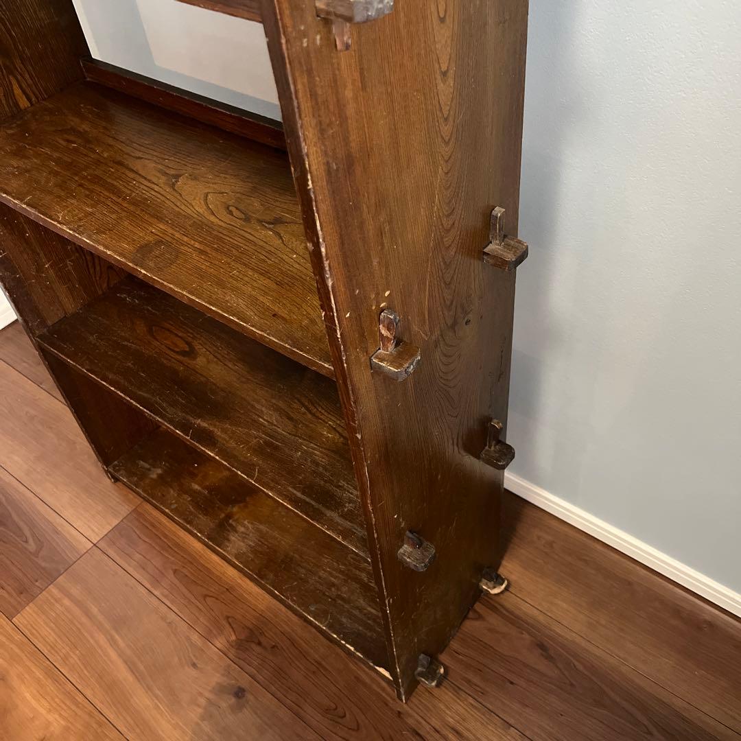 昭和レトロ　本棚　飾り棚　木製オープンシェルフ 4段 ブラウン