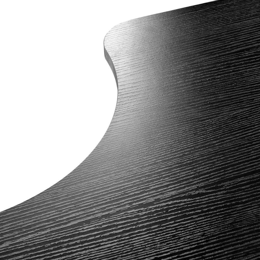 【ブラック】パソコンデスクL字120cm2段ラック付 デスク木製 ミシン台勉強机