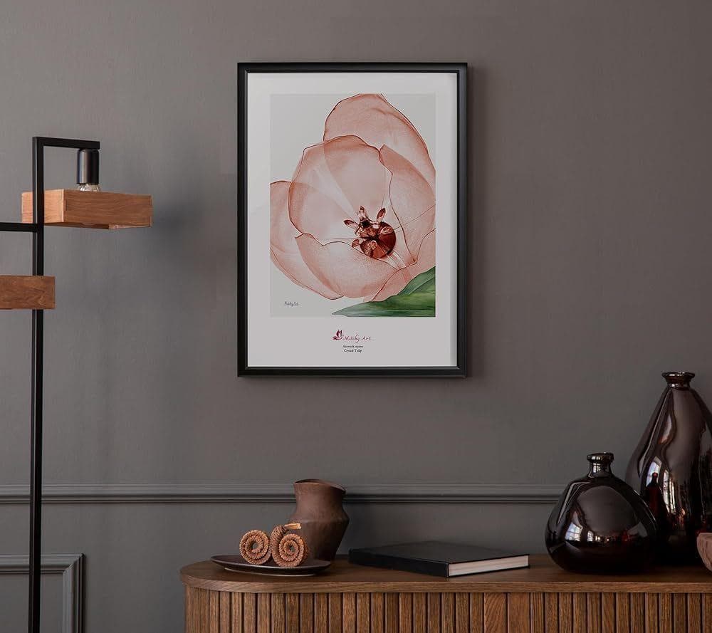 絵画「クリスタルチューリップ」 壁掛け A3 額入り