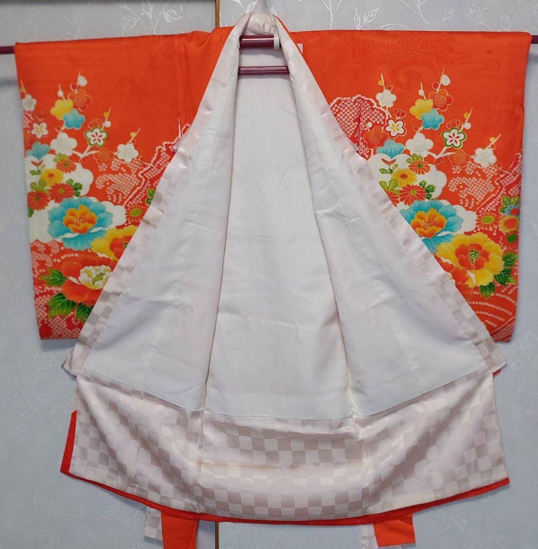 NK101アンティーク子供着物正絹長襦袢付き着丈95センチ裄丈47センチ非常綺麗