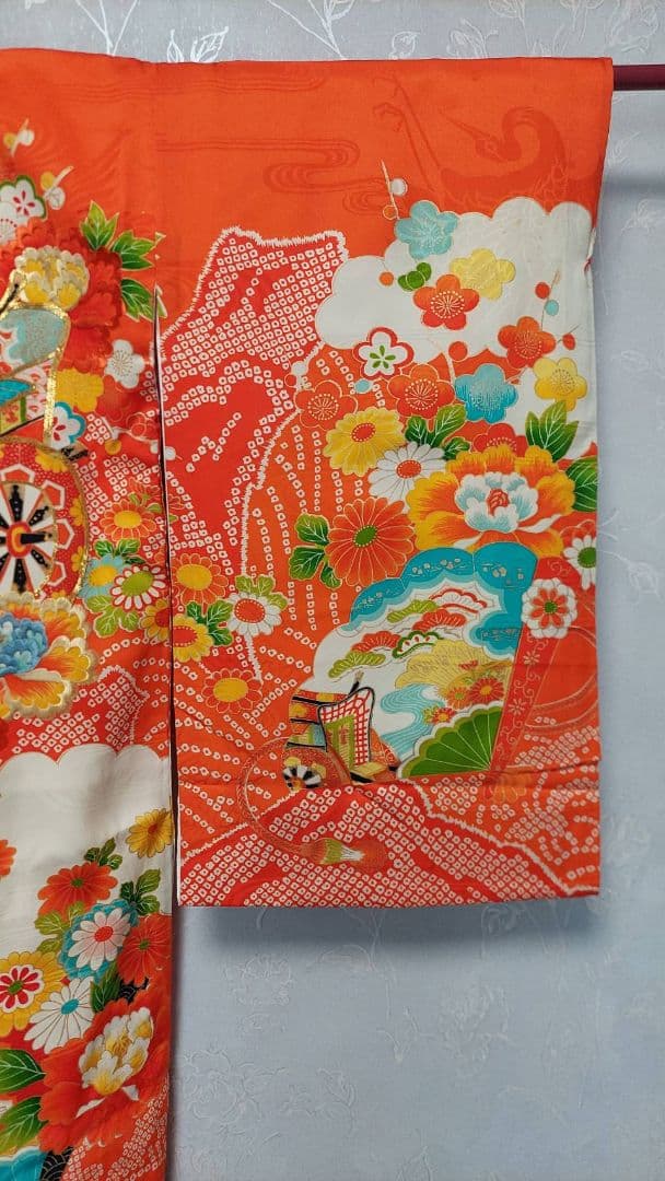 NK101アンティーク子供着物正絹長襦袢付き着丈95センチ裄丈47センチ非常綺麗