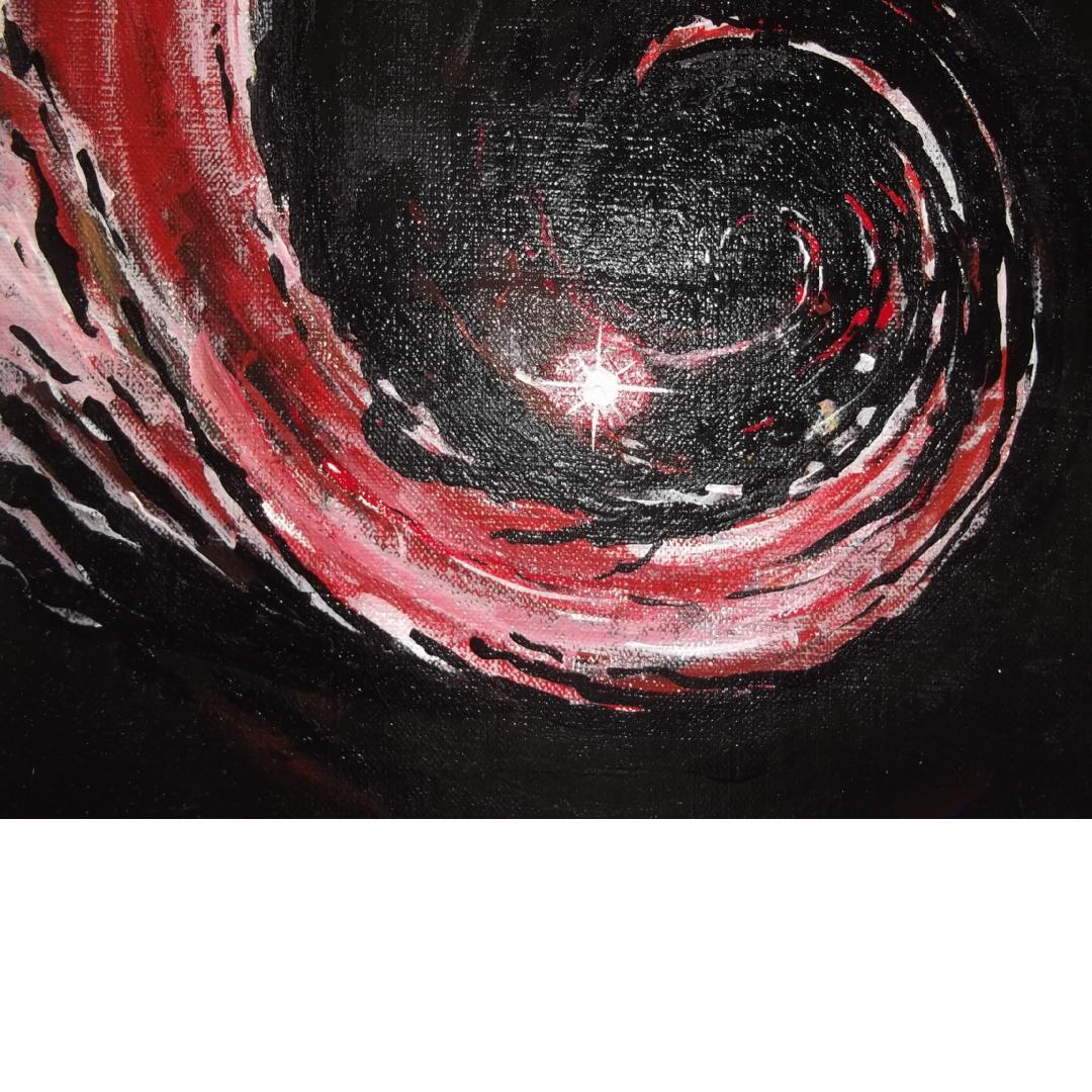 真作保証　クリア・クリムゾン「暗黒星雲の彼方に希望は輝く」素晴らしい逸品！