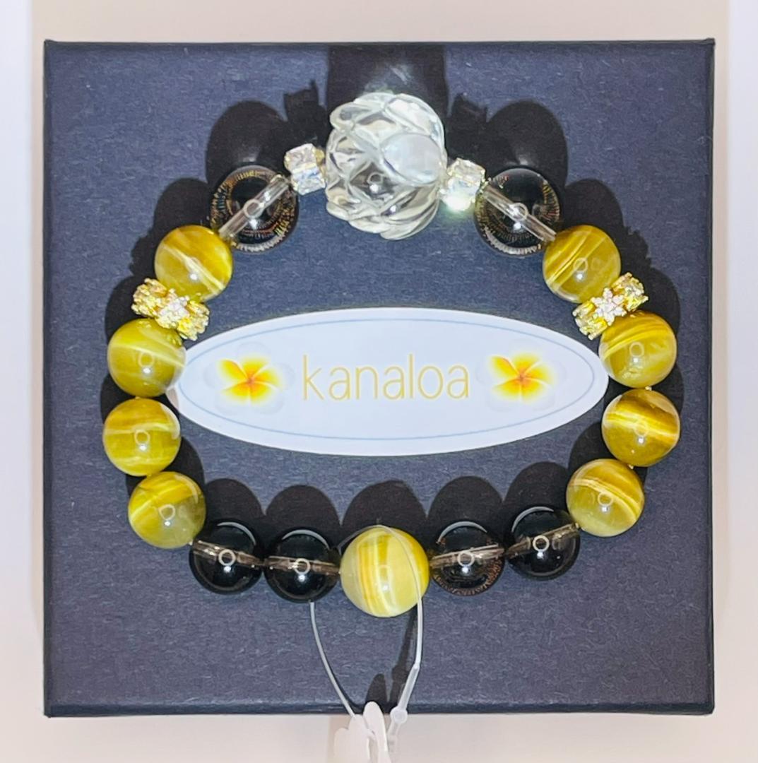 【蓮(シトリン)/タイガーアイ/スモーキークォーツ】内径約15.5cm 浄化済み