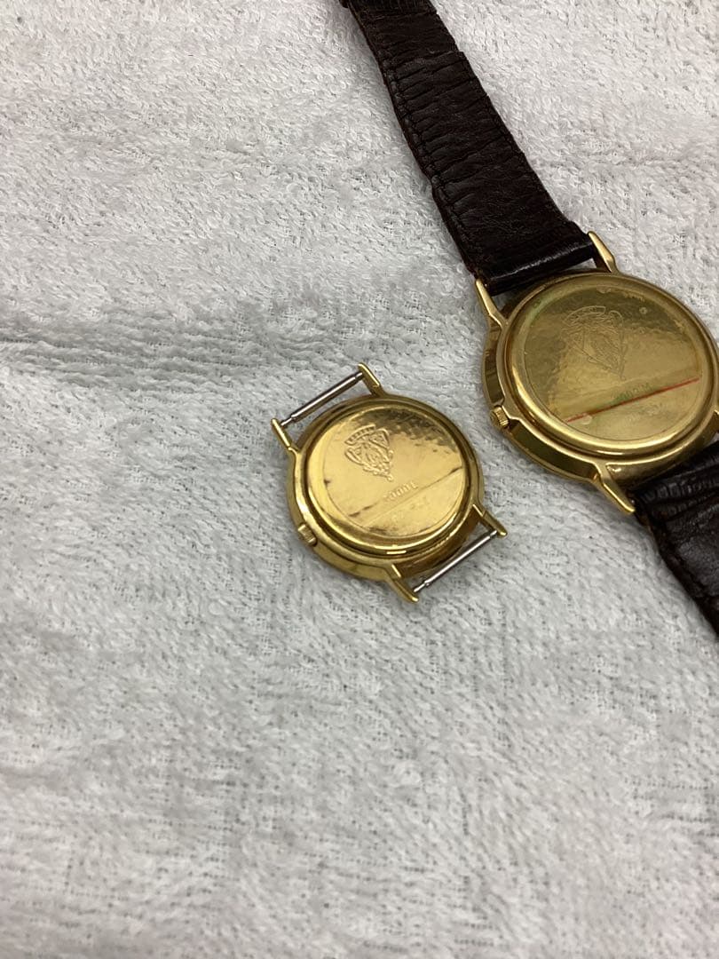 GUCCIゴールド アナログ腕時計 大小セット ジャンク品