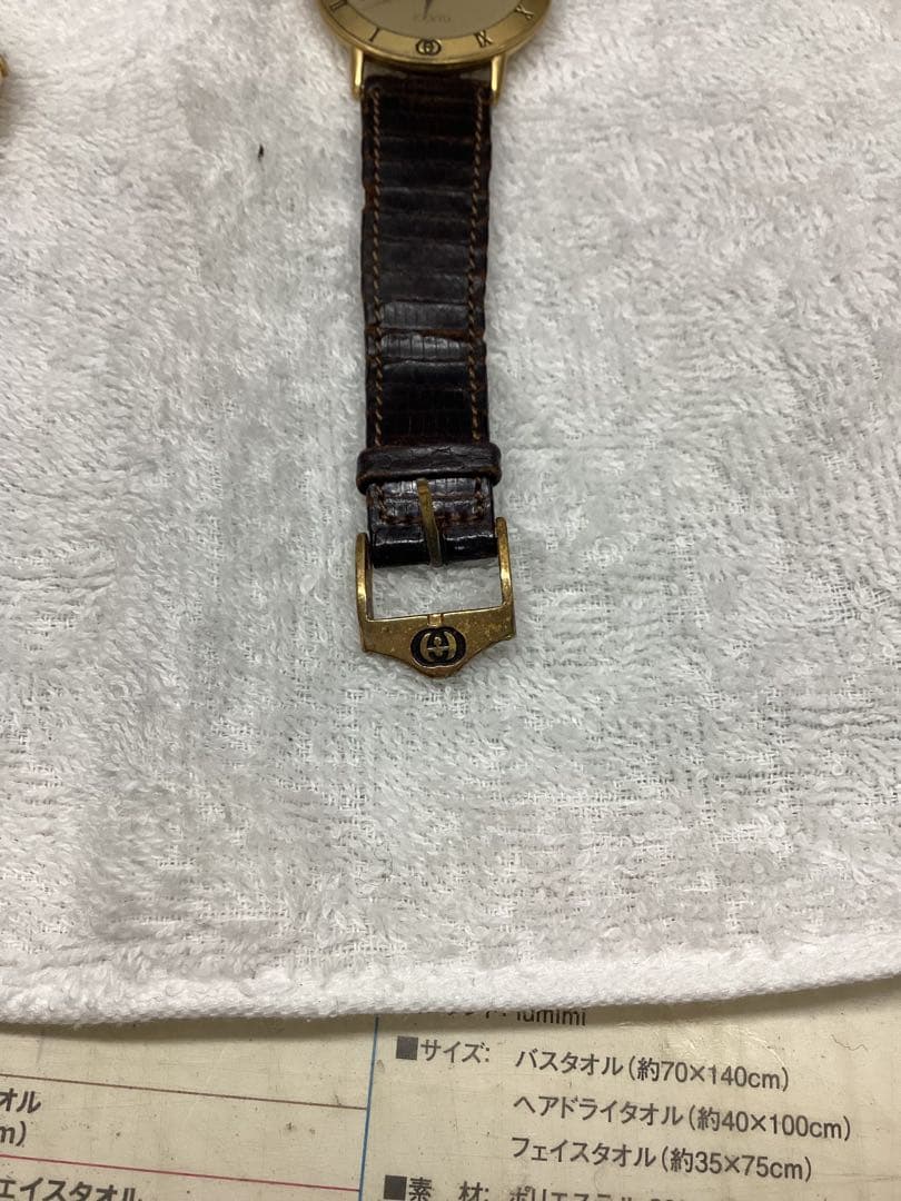 GUCCIゴールド アナログ腕時計 大小セット ジャンク品