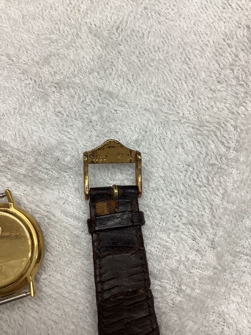 GUCCIゴールド アナログ腕時計 大小セット ジャンク品