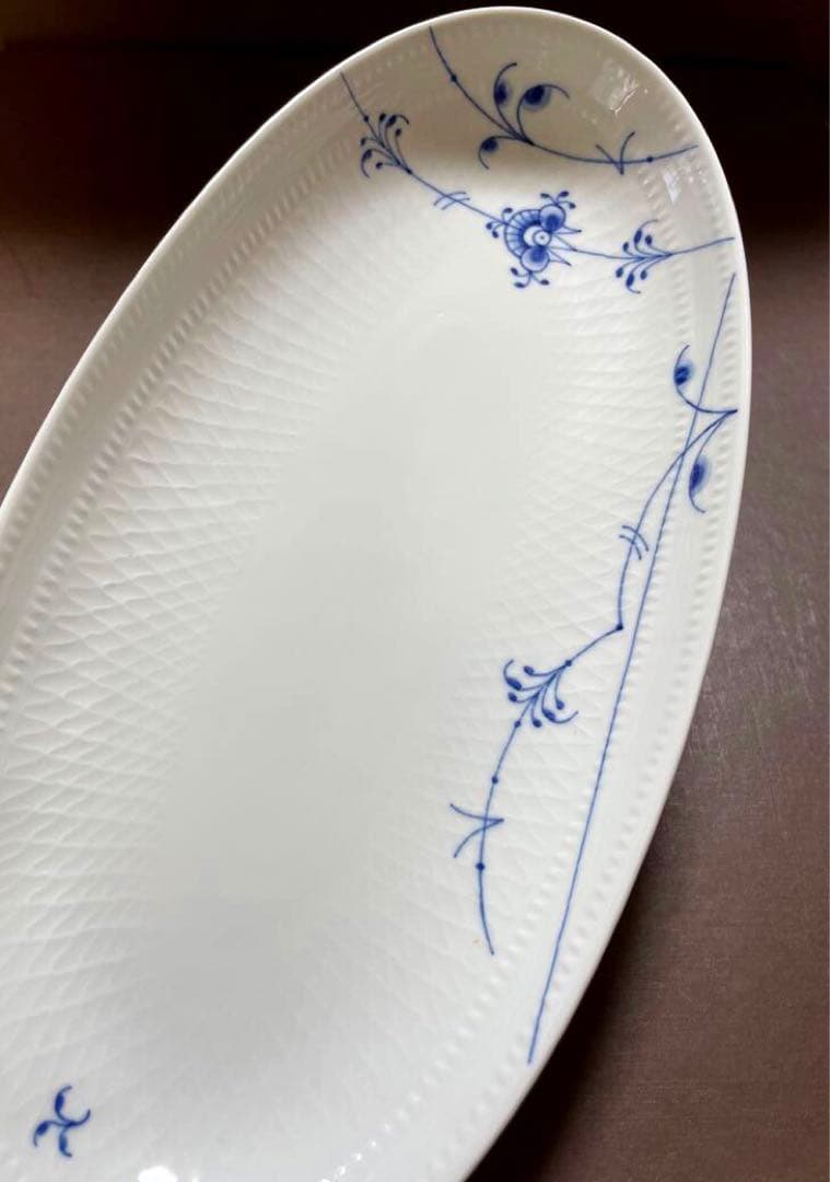 ロイヤルコペンハーゲンブルーパルメッテオーバルディッシュプレート32c未使用美品