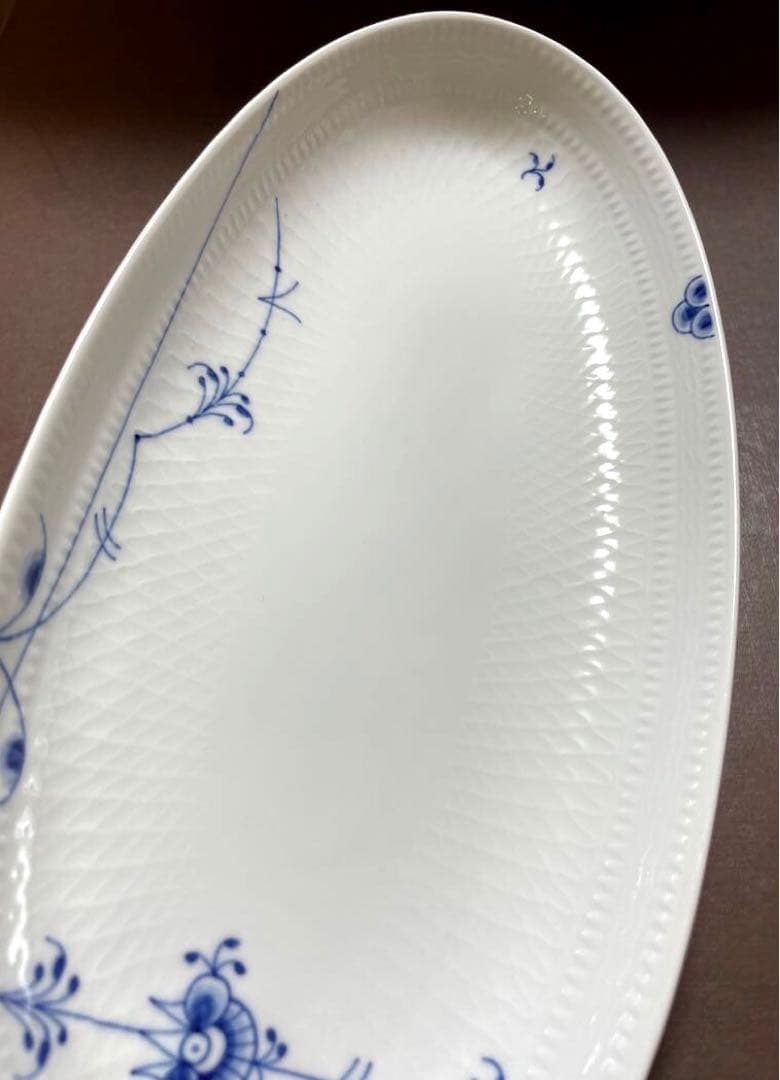 ロイヤルコペンハーゲンブルーパルメッテオーバルディッシュプレート32c未使用美品