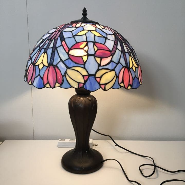 【1点物】　手作り　ステンドグラスランプ