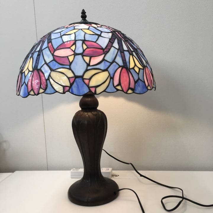 【1点物】　手作り　ステンドグラスランプ