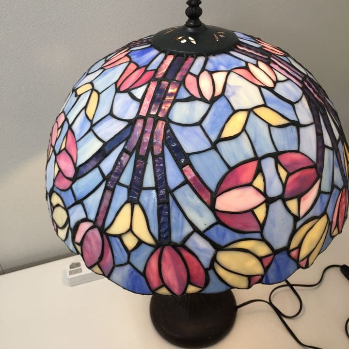 【1点物】　手作り　ステンドグラスランプ