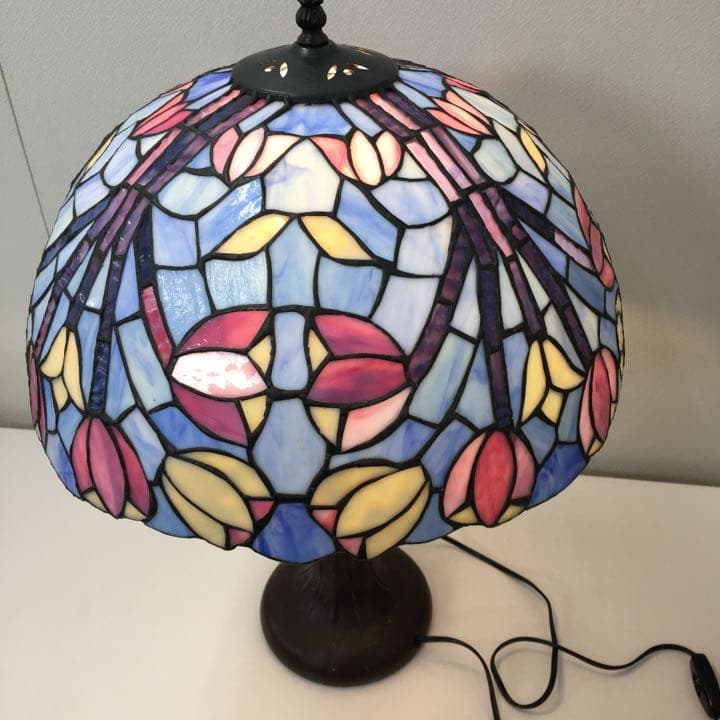 【1点物】　手作り　ステンドグラスランプ
