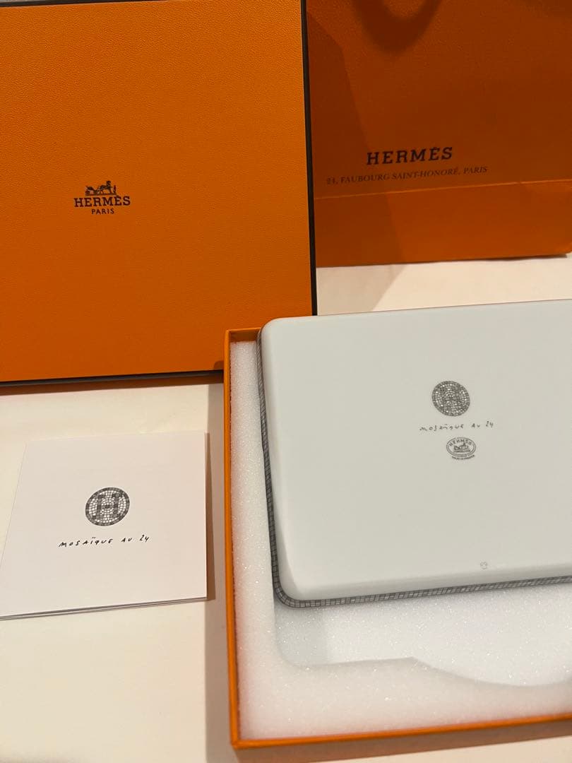 【新品未使用】エルメス　モザイク シルバー角皿