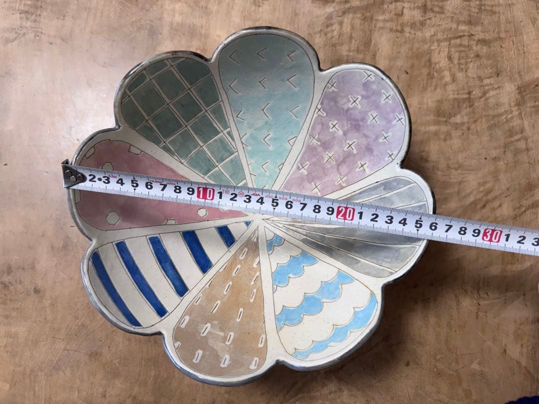 横山知加子さん 笠間焼 雲白 ABE FACTORY ボウル カラフル花びら型皿