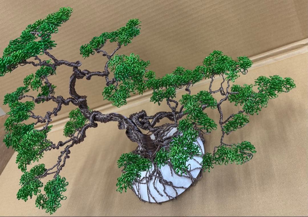手作りワイヤー盆栽アートオブジェ