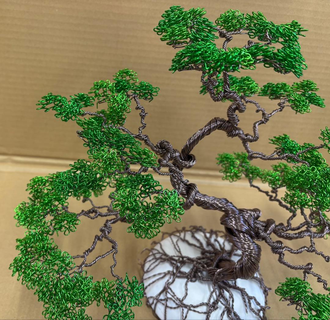 手作りワイヤー盆栽アートオブジェ