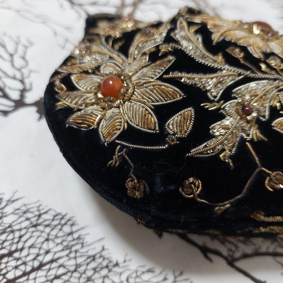 【希少】皇室御用達ルミーはしもと ビーズバッグ ブラック