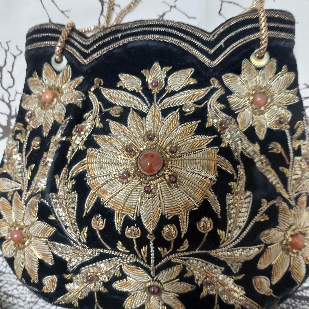 【希少】皇室御用達ルミーはしもと ビーズバッグ ブラック