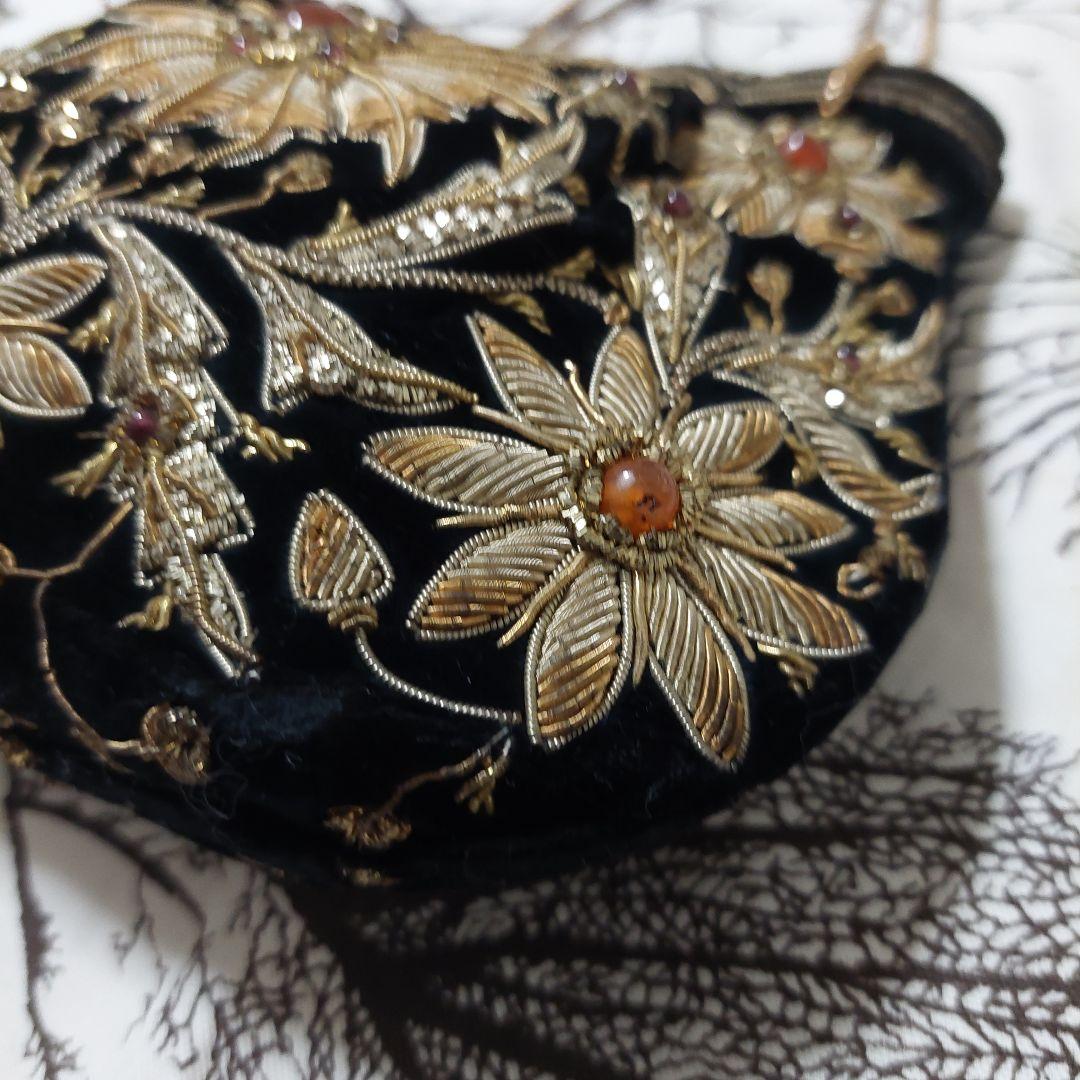 【希少】皇室御用達ルミーはしもと ビーズバッグ ブラック