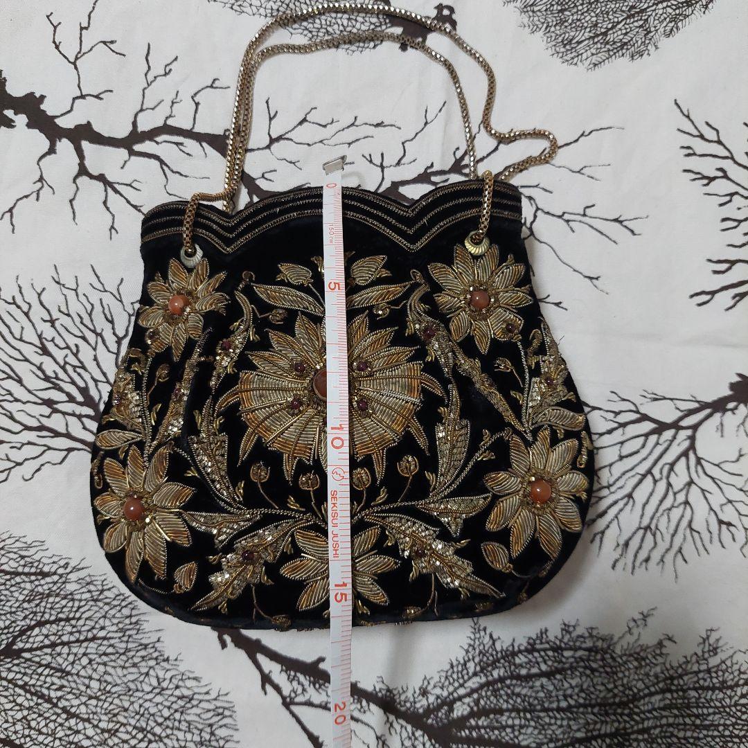 【希少】皇室御用達ルミーはしもと ビーズバッグ ブラック