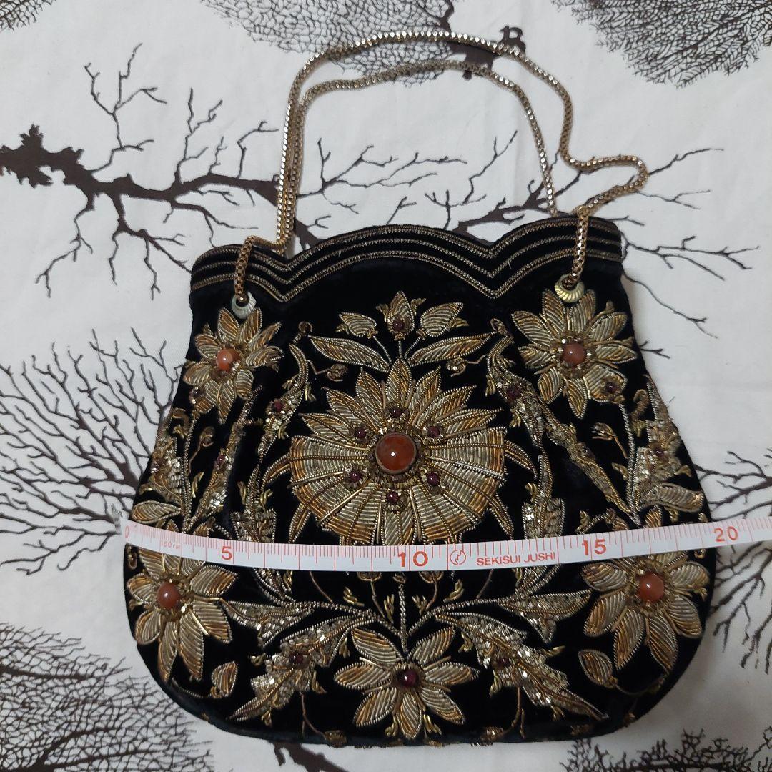 【希少】皇室御用達ルミーはしもと ビーズバッグ ブラック