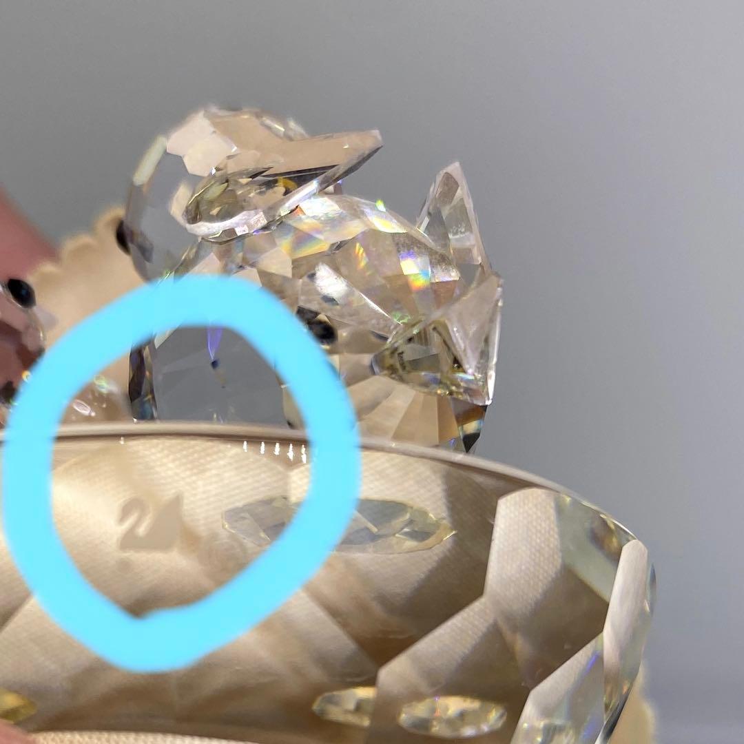 SWAROVSKI スワロフスキー鳥の巣親子置物オブジェ箱付きD-5557