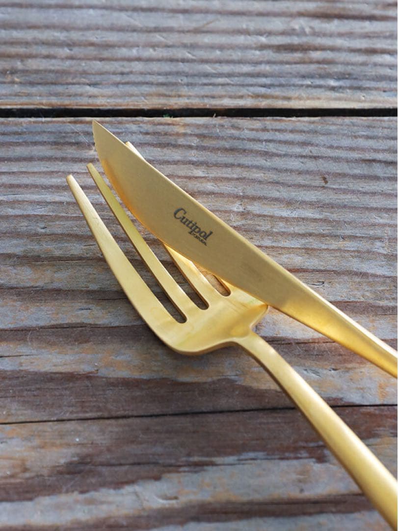 新品CutipolカトラリーMOON MATTE GOLD 各2本セット