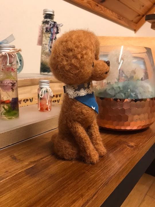 羊毛フェルト　トイプードル(マッシュルームカット)