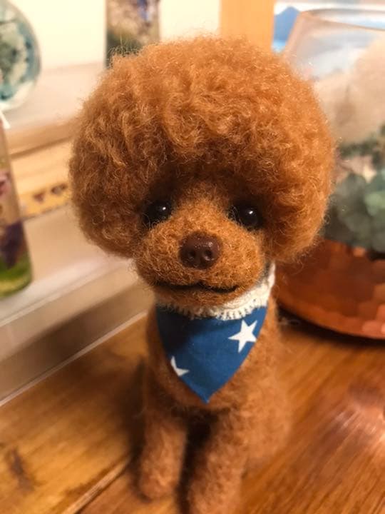 羊毛フェルト　トイプードル(マッシュルームカット)