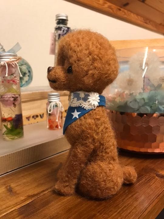 羊毛フェルト　トイプードル(マッシュルームカット)