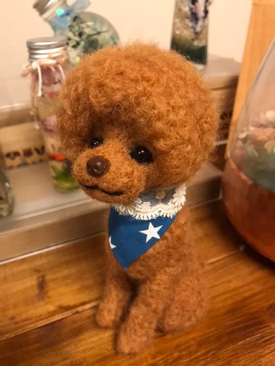 羊毛フェルト　トイプードル(マッシュルームカット)