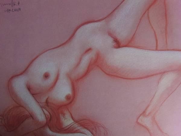 古沢　岩美、デッサン　AD、希少な額装用画集より、新品額装付、状態良好