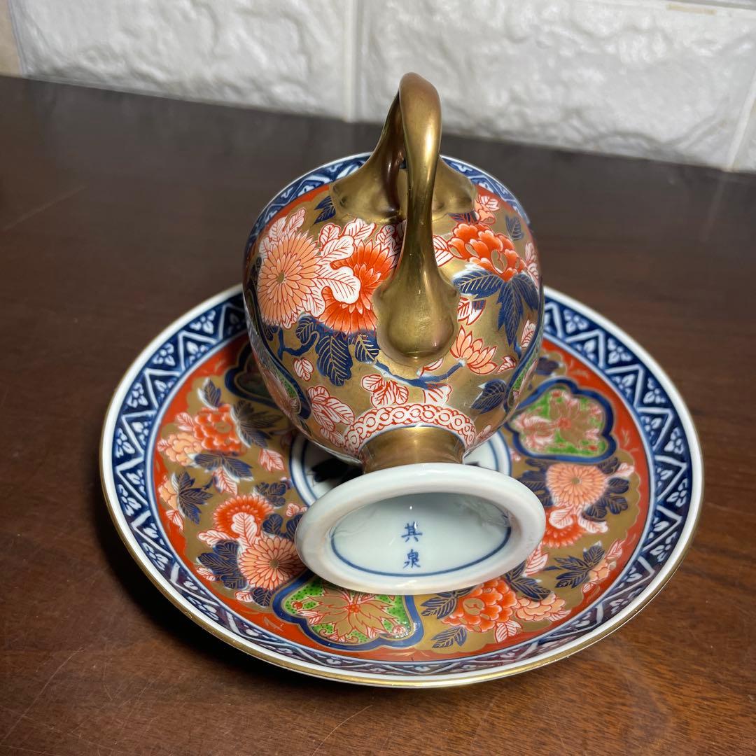 極錦 金彩 古伊万里様式 コーヒー碗皿 賞美堂 肥後其泉 昭和年製