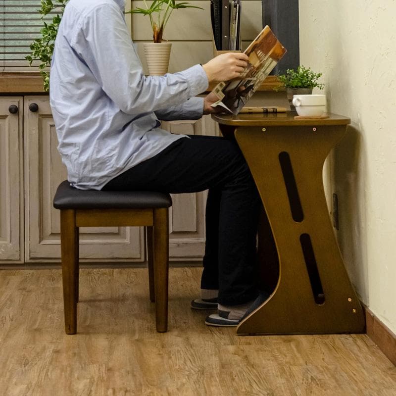 【新品・送料無料】コンパクトデスク＆チェアセット　DBR/NA/WW