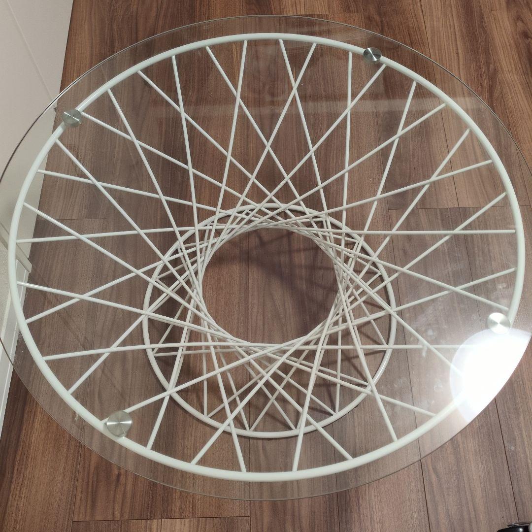 フランフラン　マーリア コーヒーテーブル　クリア×ホワイト　ローテーブル