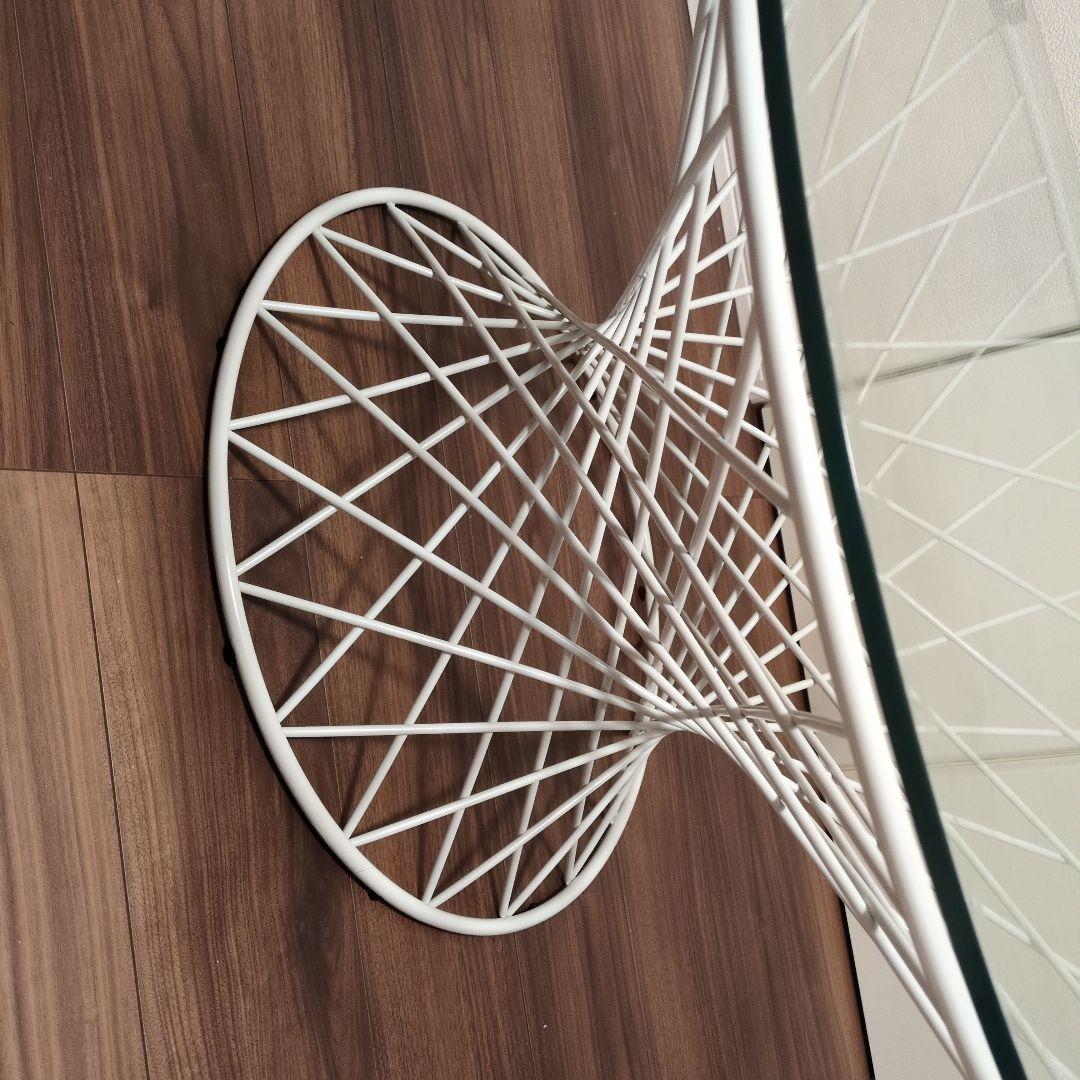 フランフラン　マーリア コーヒーテーブル　クリア×ホワイト　ローテーブル