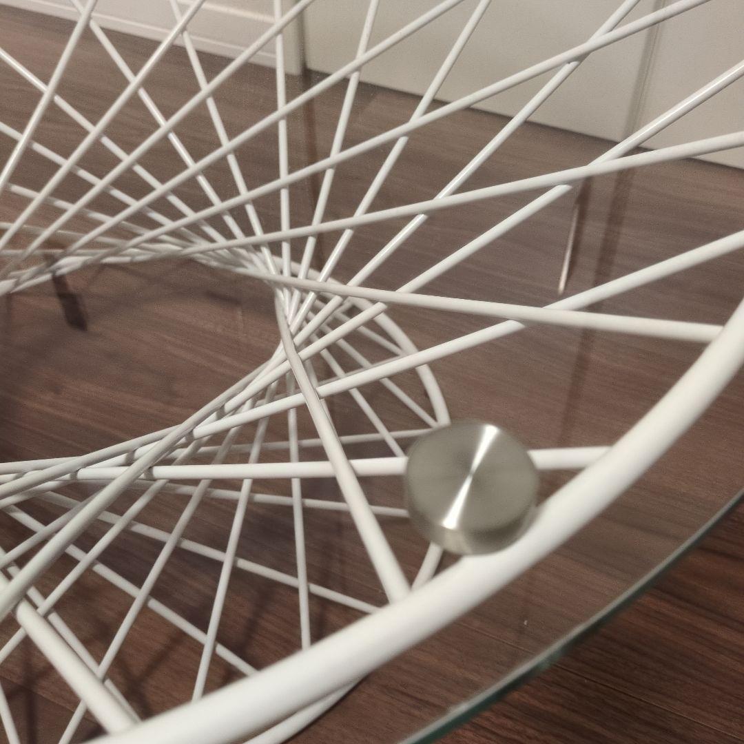 フランフラン　マーリア コーヒーテーブル　クリア×ホワイト　ローテーブル