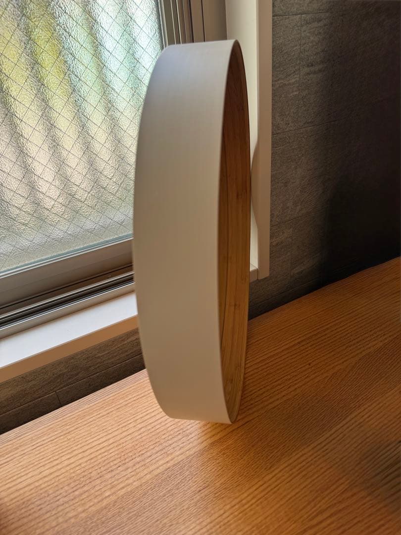 TEORI テオリMサイズ　円形鏡 ホワイト　白　直径約40cm 奥行6㎝