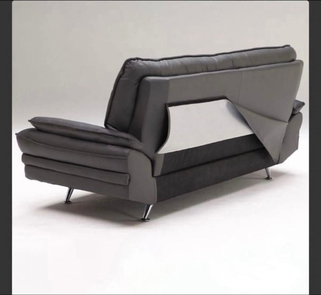 大川家具 イタリア製厚革３人掛けソファ