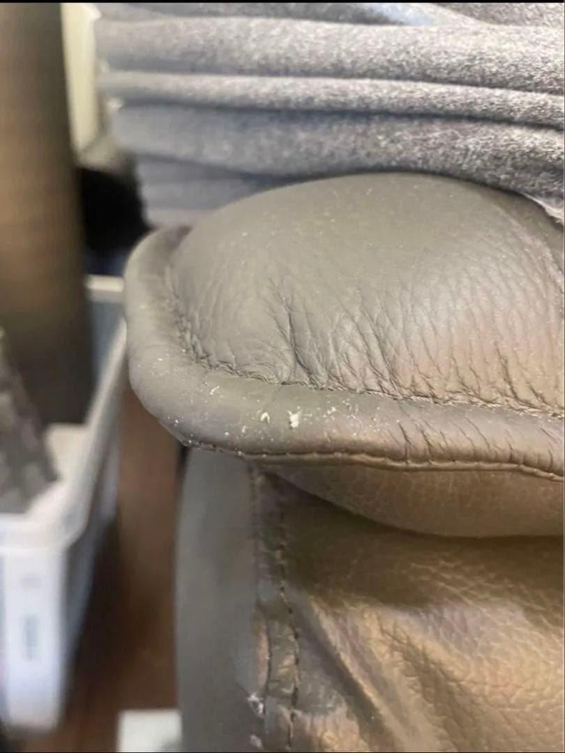 大川家具 イタリア製厚革３人掛けソファ