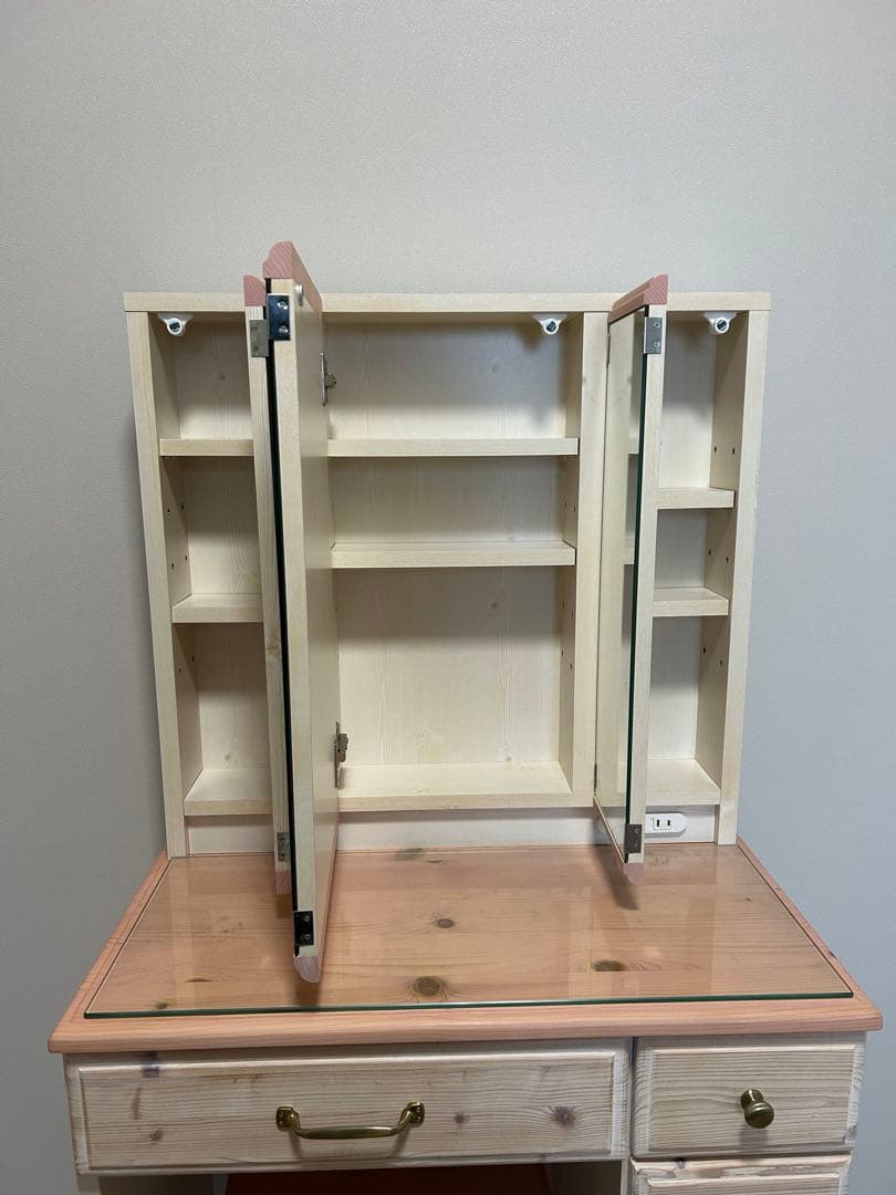 ‼️半額以下‼️ドレッサー 三面鏡 北欧 ピンク ナチュラル テーブル デスク 鏡台