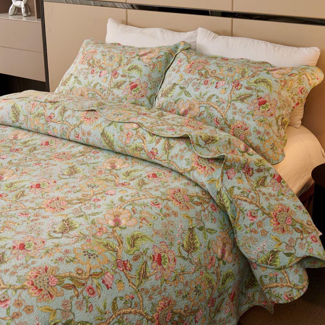 キルトベッドカバー3点セット綿マルチカバー キルティング MBHL02