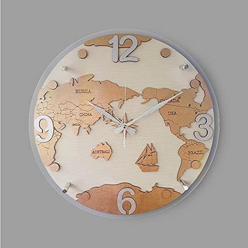 電波掛時計 地球儀掛け時計-white 壁掛け時計 おしゃれ 掛時計 北欧