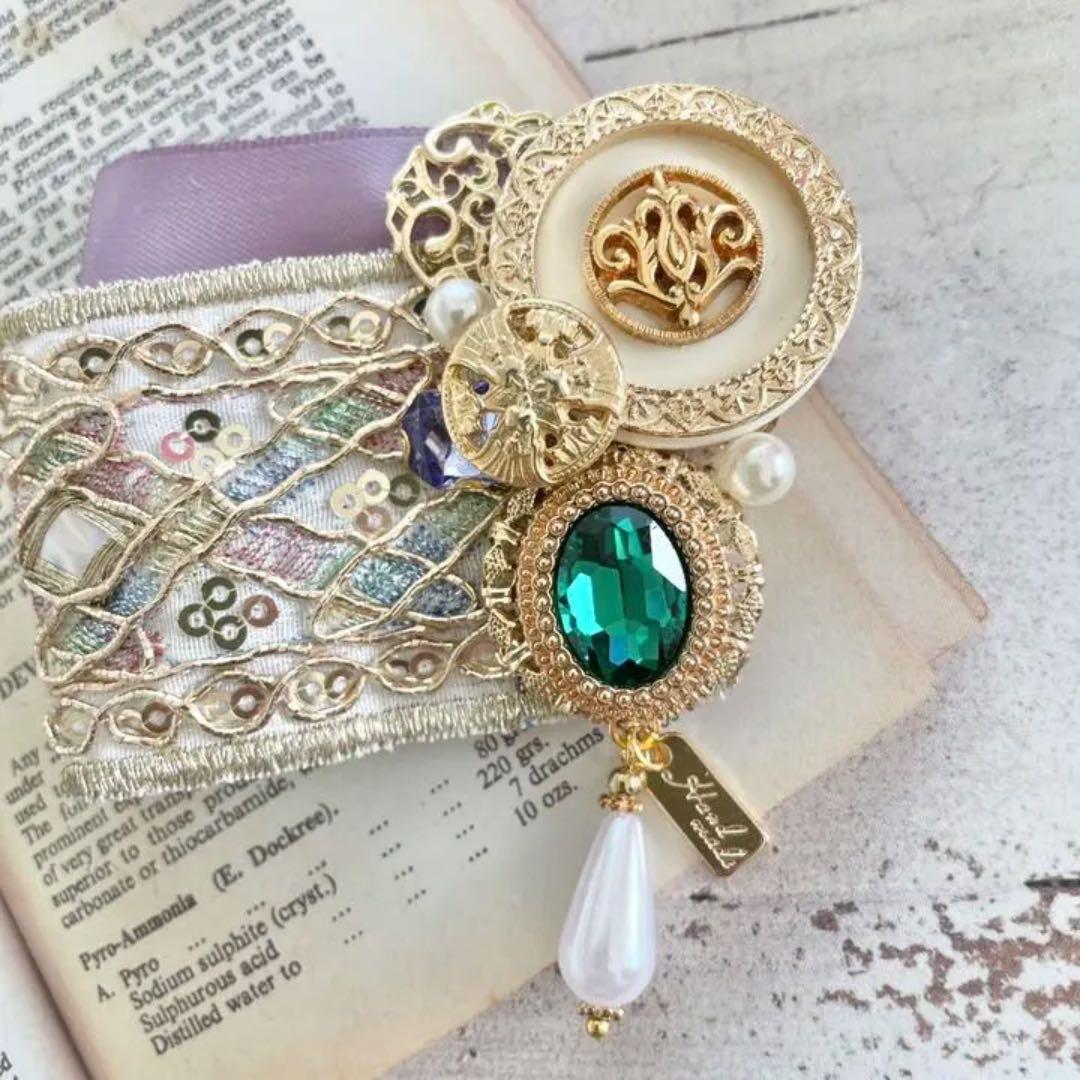 no.47 ハンドメイド きれい色♡キラキラ上品ヘアアクセサリー✩.*˚