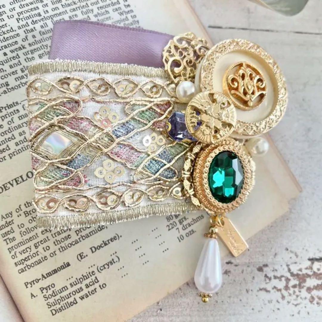 no.47 ハンドメイド きれい色♡キラキラ上品ヘアアクセサリー✩.*˚