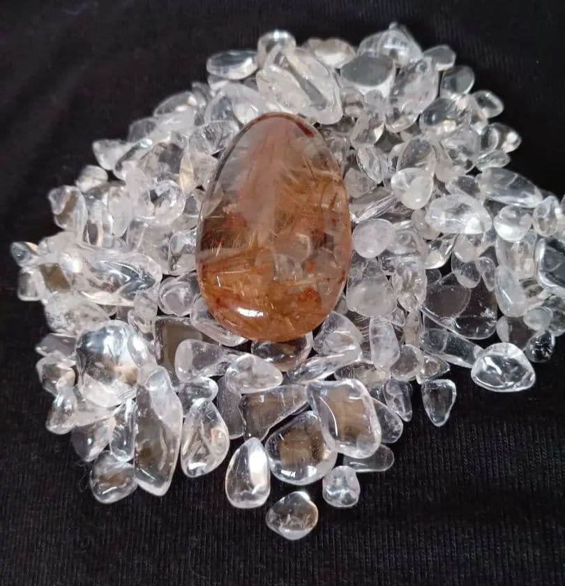 【希少】褐色庭園入り　繊細針の上品な煌めき　金運 勝負運の象徴　ルチル